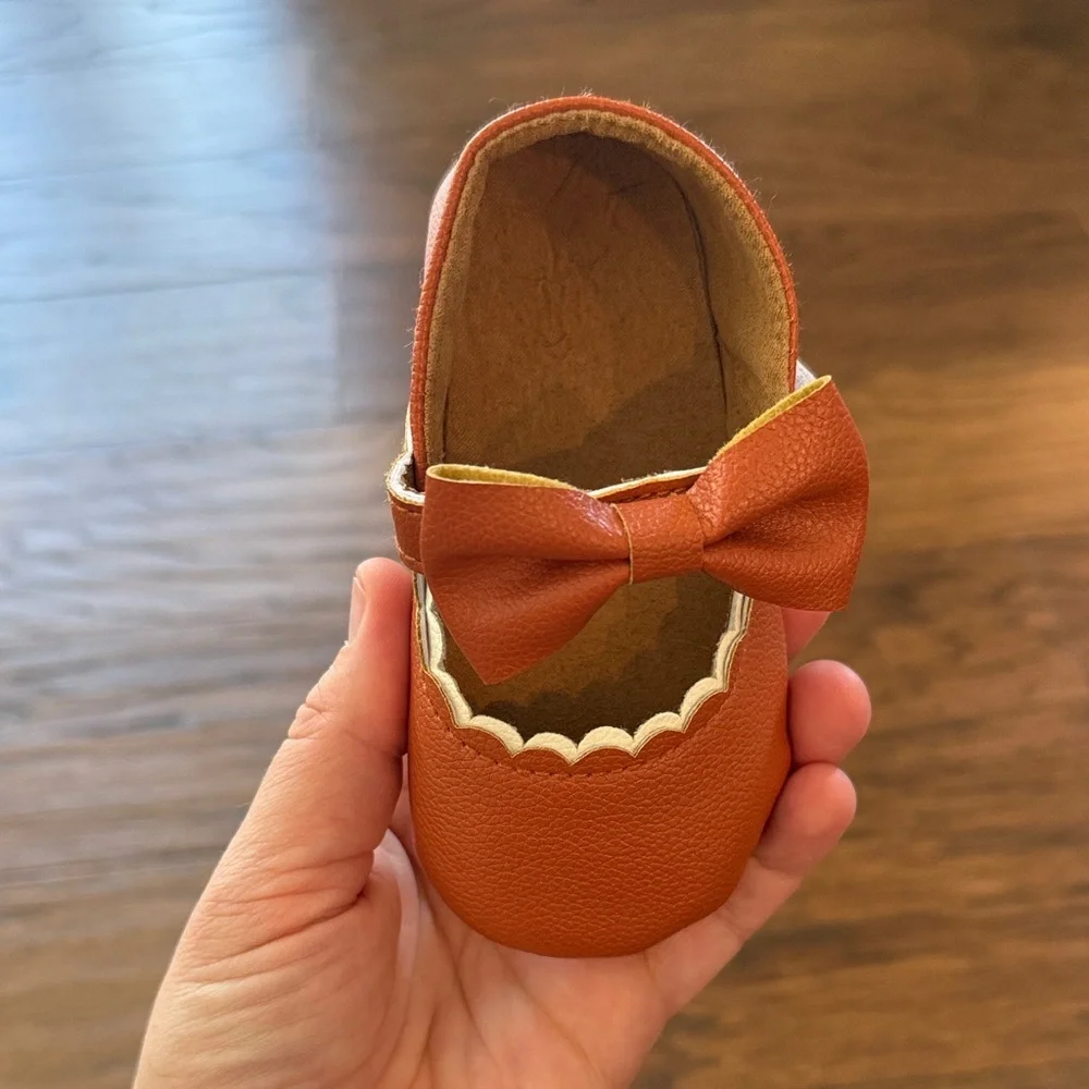Brown Bow Toddler Baby Mary Jane Dress Shoes